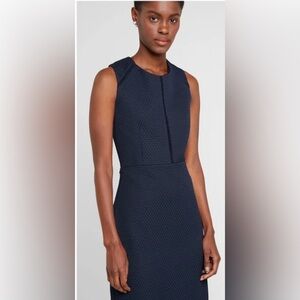 J.Crew Portfolio Sheath Sleeveless Textured Mini Dress Navy Size 0